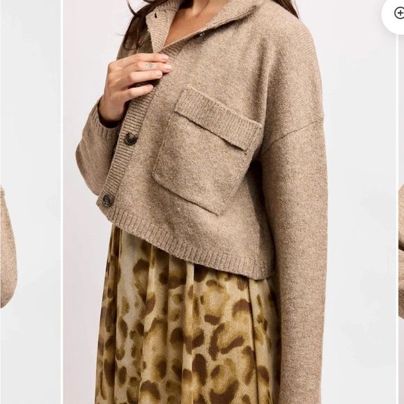 Kariella Golden Oak Cropped Cardigan - Picture 2 of 7